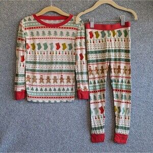Little Sleepies Gingerbread Fair Isle Bamboo Pajama Set Toddler 3T Holiday PJs